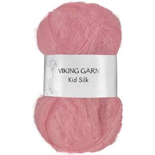 Viking Kid-Silk 365 Aprikos Indhold: 77% Kid Mohair, 23% silke Vægt/længde: 25 g = ca. 200 meter Anbefalede pinde: 3 mm Strikkefasthed: 10 cm = 24 m Vask: Max 30 °C / Tørres fladt.
