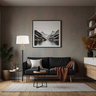 Gulvlampe Priam Argon, Sort, Stue/spisestue, Metal