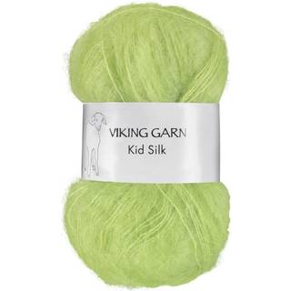 Viking Kid-Silk 331 Lime Indhold: 77% Kid Mohair, 23% silke Vægt/længde: 25 g = ca. 200 meter Anbefalede pinde: 3 mm Strikkefasthed: 10 cm = 24 m Vask: Max 30 °C / Tørres fladt.