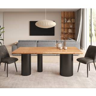 Esstisch Edge 200x100 XL Akazie Natur Troa Metall Schwarz Live-Edge