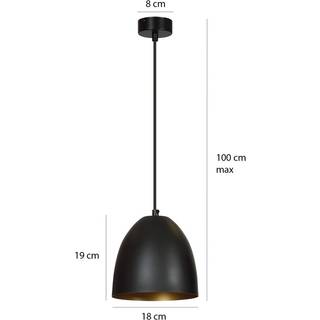 Lenox 1 Sort / Hvid pendellampe - E27, 230V, uden lyskilde