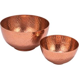 Bloomingville Round Hammered Metal Set med 2 størrelser Kobberfinishskål