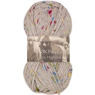 Viking Eco Highland Wool 275 Lys grå Tutti Frutti Indhold: 100% Uld Vægt/længde: 50 gram = ca. 110 meter Anbefalede pinde: 4-4.5 mm Strikkefasthed: 10 cm = 20 m Vask: Finvask Max 30 ºC / Tørres fladt.