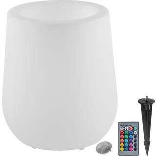 LED-blomsterpotte Luminous Courve Pot med fjernbetjening - hvid