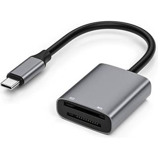 NÖRDIC USB-C Kortlæser 2 Slots SD, MS UHS-I