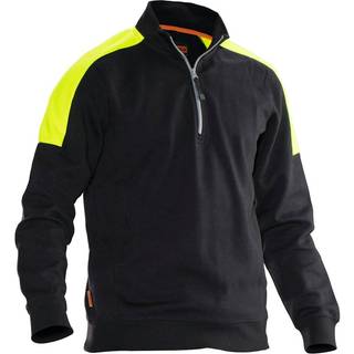 Jobman 5401 Sweatshirt half-zip Black / Yellow XXL