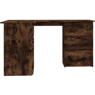 Skrivebord Til Hjørne 145X100X76 Cm Konstrueret Træ - Røget eg