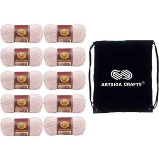 Lion Brand Wool Ease Blush Heather 620-104 (10-ngler - Samme farveparti) kamgarn Medium #4 Akryluldsgarn til hkling og strikning med projekttas