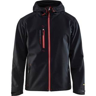 Blåkläder softshelljakke med hætte sort/rød 4XL