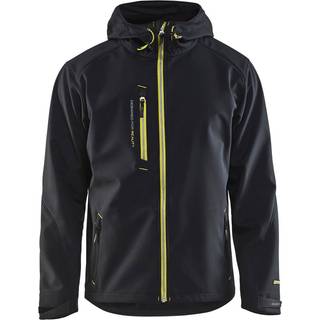 Blåkläder 4949 Softshell Jakke med hætte / Softshell Arbejdsjakke med hætte - 4XL - Sort/High Vis Gul