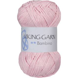 Viking Bambino 465 Lys Rosa Indhold: 50% Bambus, 50% bomuld Vægt/længde: 50 g = ca. 176 meter Anbefalet pind:3 mm Anbefalet hæklenål:2.5 mm Strikkefasthed: 10 cm = 28 m Vask:40°C / Tørres fladt.