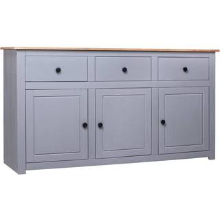 Skænk Panama-Serien 135X40X80 Cm Massivt Fyrretræ - Grå