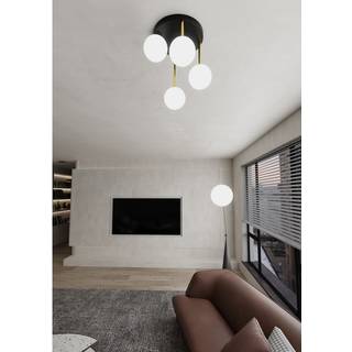 Dolce 4 Sort/Opal loftslampe - Ø14 cm, E14, 230V, uden lyskilde