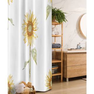 Ambesonne Sunflower stall duschgardin solrosor akvarellmålningseffekt och i minimalistisk design konst tyg badrum dekor uppsättning med krokar 36