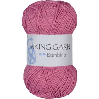 Viking Bambino 463 Mørk Rosa Indhold: 50% Bambus, 50% bomuld Vægt/længde: 50 g = ca. 176 meter Anbefalet pind:3 mm Anbefalet hæklenål:2.5 mm Strikkefasthed: 10 cm = 28 m Vask:40°C / Tørres fladt.