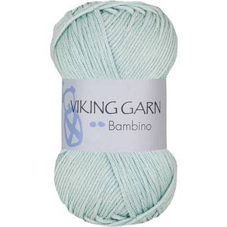 Viking Bambino 426 Lys petrol Indhold: 50% Bambus, 50% bomuld Vægt/længde: 50 g = ca. 176 meter Anbefalet pind:3 mm Anbefalet hæklenål:2.5 mm Strikkefasthed: 10 cm = 28 m Vask:40°C / Tørres fladt.