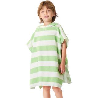 Tbezy Toddler Bath Handduk Poncho Tjock bomull Randiga strandhanddukar för barngåvor (2-6 grönt)
