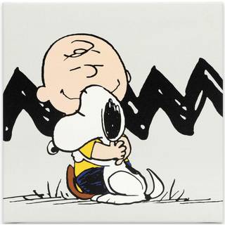 Jordnötter Charlie Brown och Snoopy Chevron Gallery Wrapped Canvas Wall Decor - Bedårande jordnötter Väggkonst för heminredning