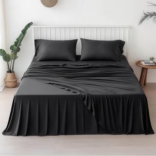 YSSOA King 4 Piece Bed Sheet Set Soft Breattable Kylsängar Lakan och kuddväskor- Hotell lyxstil Deep Tickets Easy-Fit and Wrinkle Free Easy Care