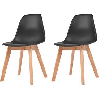 spisebordsstole 2 stk. plastik sort