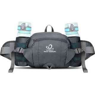 WATERFLY Fanny Pack taljetaske: Fannie Pack 2 vandflaskeholdere Lndeblte Vandring Gture Lb Jogging Camping Stor kvinde Mand (flaske ikke inkl