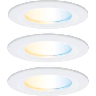 Paulmann - Nova Coin Recessed Loftlampe 3pcs. Ø78 TW IP44 Matt White