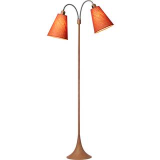 Fodgænger Gulvlampe trælook m/rust skærme