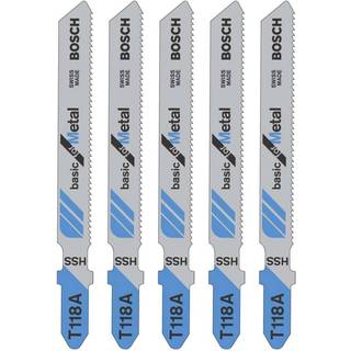 Bosch Stiksavklinge T 118 A Metal 5 Stk - 2608631013 ✓ På lager - klar til levering og afhentning