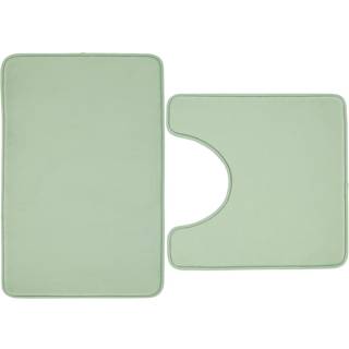 Catherine Lansfield Catherine Lansfield Light Green Anti-Bacterial Memory Foam Bath Mat And Pedestal Mat