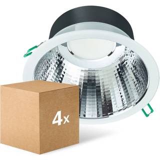 Fordelspakke 4x Philips LED Downlight Coreline DN142B Aluminium Hvid 19.2W 2300lm 60D - 830 Varm Hvid | Udsnit 200mm - IP20 - UGR<19