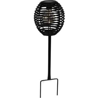 Solcelle lampe på spyd sort H23 cm