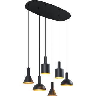 Moderne pendellampe sort 6-lys - Biles