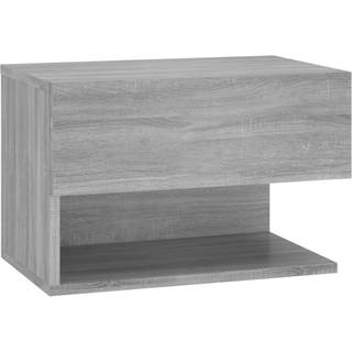 væghængt sengebord grå sonoma-eg