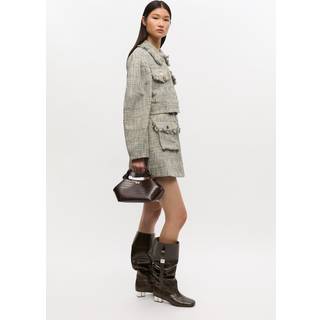 Ganni Bou Small croc-effect tote bag - brown - One Size