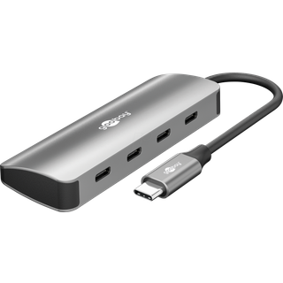 4-Port USB-C 3.2 Hub, 10 Gbit/s alu, 0,1m