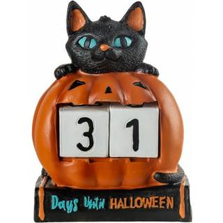 Halloween Countdown mit Kürbis & Katze 18cm