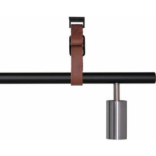 RUBN Long John Pendel 3 Spots (100 cm) Black/Steel Brown Leather