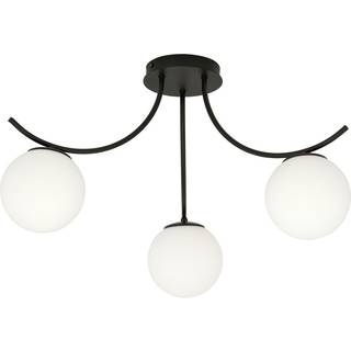 Boston 3 Sort/Opal loftslampe - Ø15 cm, E14, 230V, uden lyskilde
