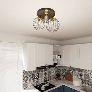 Nest 3PREM Sort/Guld loftslampe - Ø24 cm, E27, 230V, uden lyskilde