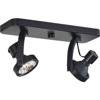 Design loftspot sort GU10 70mm 2-lys justerbar - Vo