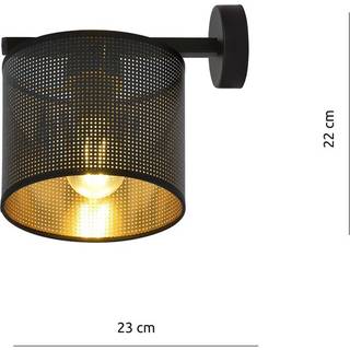 Jordan K1 Sort/Guld væglampe - Ø15 cm, E27, 230V, uden lyskilde