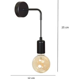 Multipo K1 Sort væglampe - E27, 230V, uden lyskilde