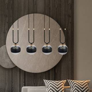 Glam 4 Sort/Stribe pendellampe - Ø14 cm, E14, 230V, uden lyskilde