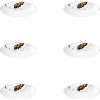 Sæt med 6 moderne indbygningsspots hvid GU10 rund trimless - Oneon Honey