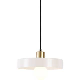 Retro pendellampe guld med beige glas - Jina