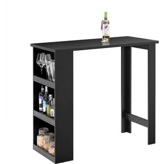 SoBuy Højt Køkkenbord med Hylder, Sort 112x57x106 cm