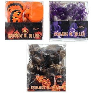 Halloween lyskæde 10 LED - flere varianter - assorteret