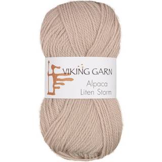 Viking Alpaca Liten Storm 706 Sand Indhold: 40 % alpaca superfine, 40% merino uld, 20 % nylon fiber Vægt/længde: 50 g. = ca. 175 meter Anbefalede pinde: 3 mm Strikkefasthed: 10 x 10 cm = 25 m Vask: Uldvask ved 30 ℃.