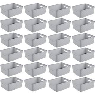 Sterilit 24 Pack Plastic Storage Bin Organization Containere Kort kurve Cement