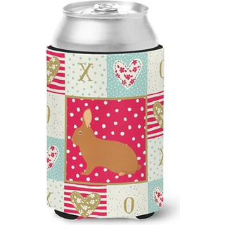 """" Caroline's Treasures CK5396CC Rex Rabbit Love Can eller Bottle Hugger Cold-Beverage-Koozies Multicolor """"
